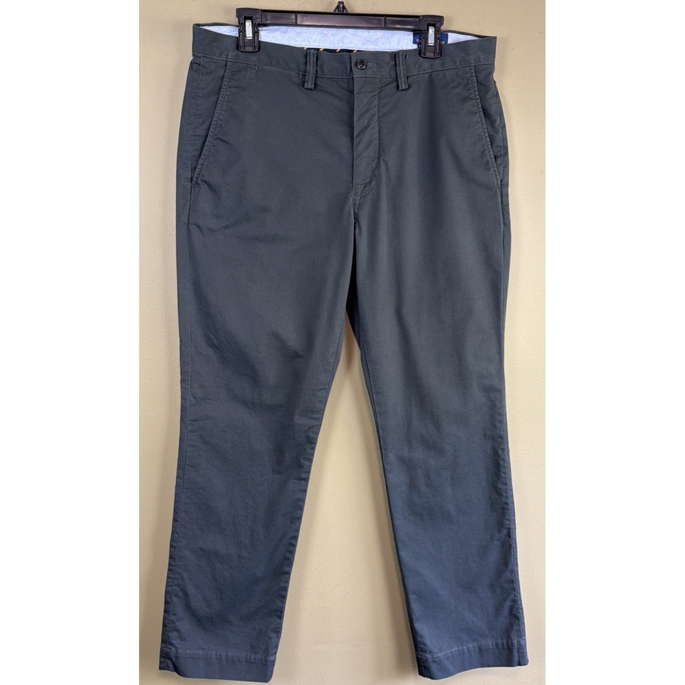 Polo Ralph Lauren Men's 34x30 Stretch Straight Fit Dark Grey Chino w/Gray Pony